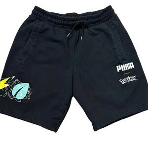 PUMA Pokemon Shorts Men's Small Black Pikachu Charmander Kanto Rare